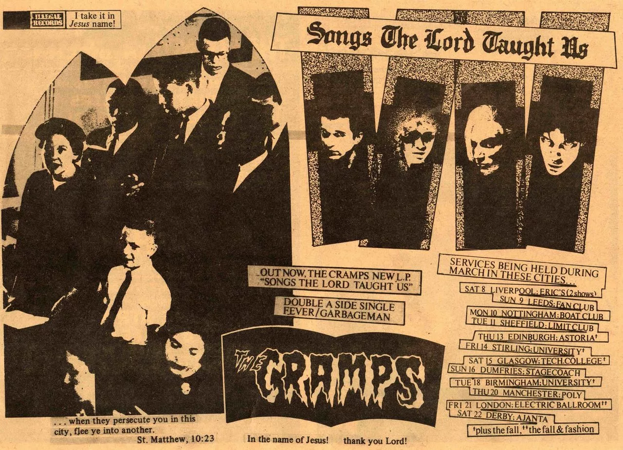The Cramps Songs The Lord Taught Us LP/Tour Ad, NME, March 1980 via Zombies En El Ghetto