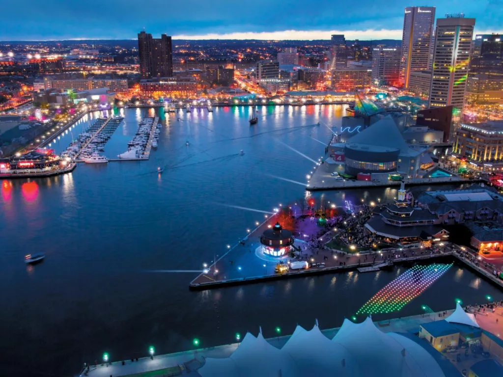 Vista aérea da cidade de Baltimore