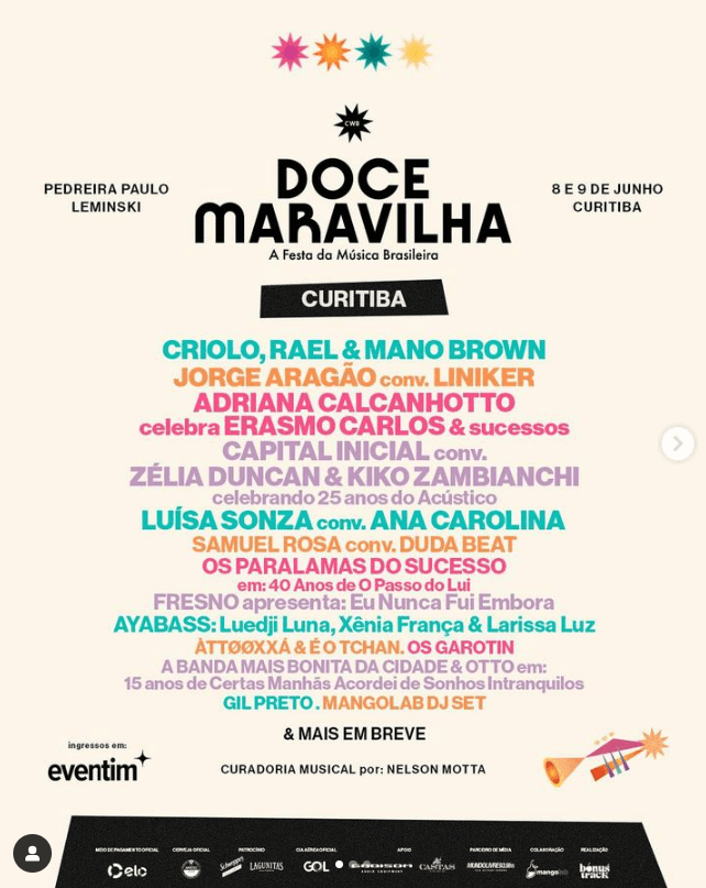 Veja quais bandas estarão na 1ª edição da festival Doce Maravilha em Curitiba