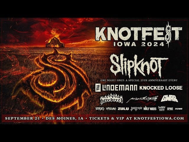 Knotfest Iowa anuncia programação de 2024 com Slipknot, Knocked Loose, Hatebreed e mais