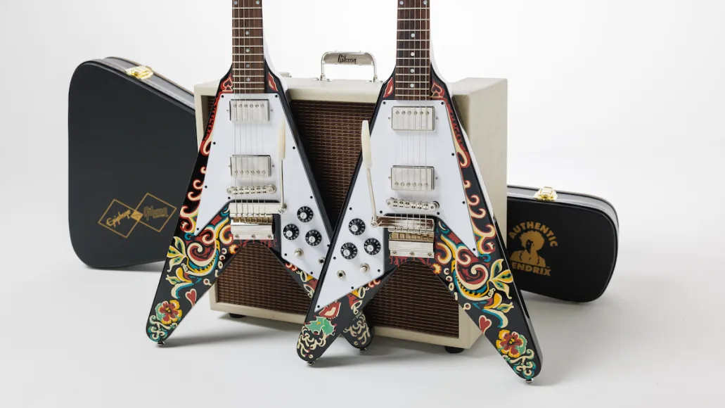 Epiphone lança guitarra Flying V de Jimi Hendrix “Love Drops”