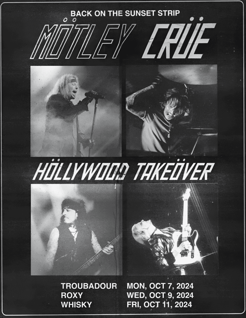 Mötley Crüe fará shows em clubes do início de sua carreira
