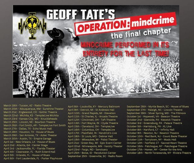 Geoff Tate anuncia turnê de despedida para o clássico “Operation: Mindcrime”