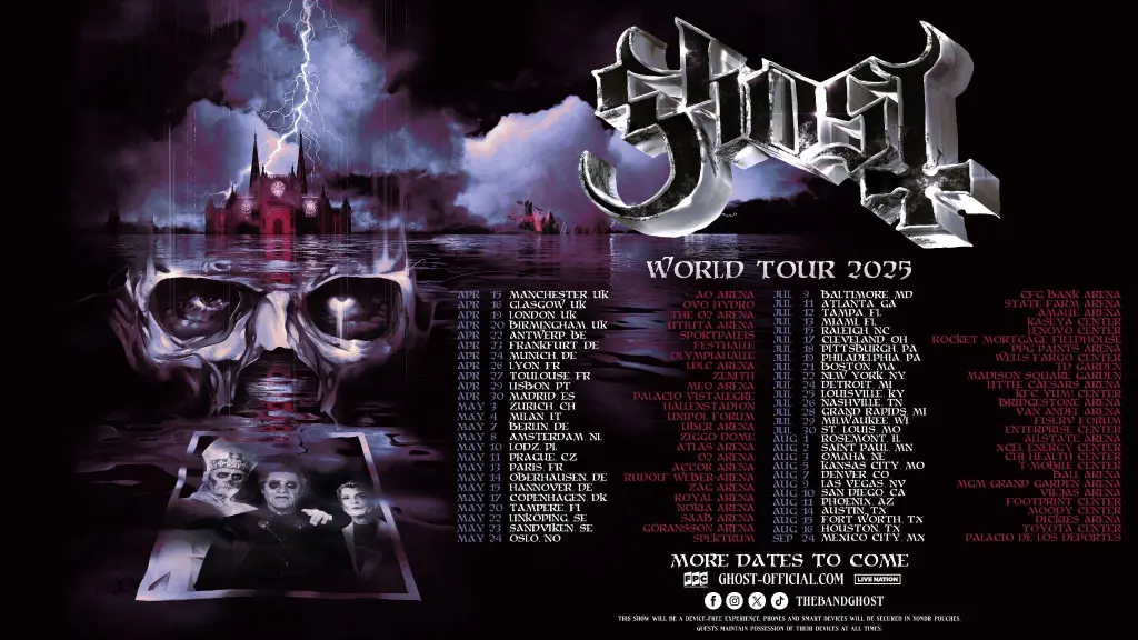 Ghost anuncia turnê mundial para 2025 com shows em arenas nos EUA e Europa