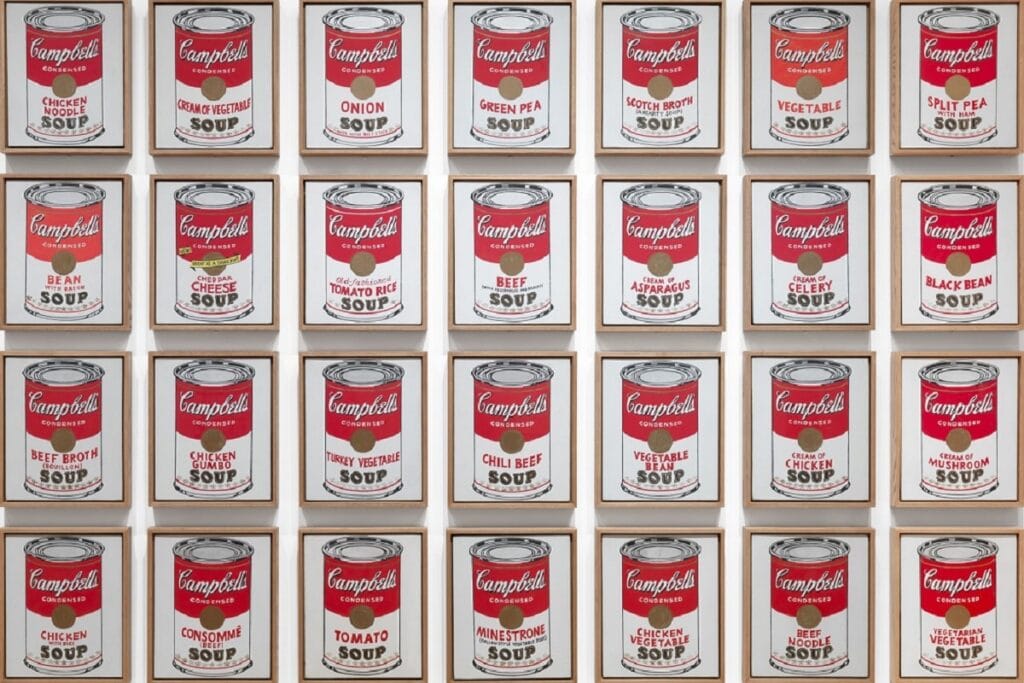 Latas de sopa Campbell de Andy Warhol.