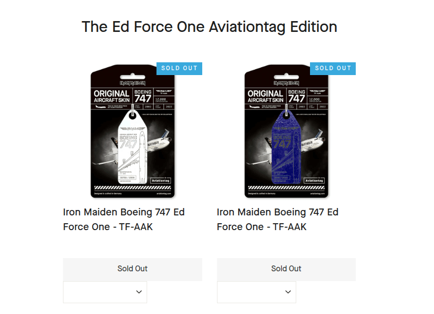 Partes do Ed Force One, viram itens de colecionador