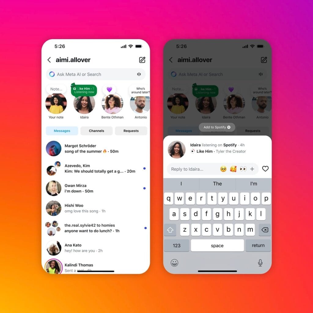 Spotify chega ao Notes no Instagram