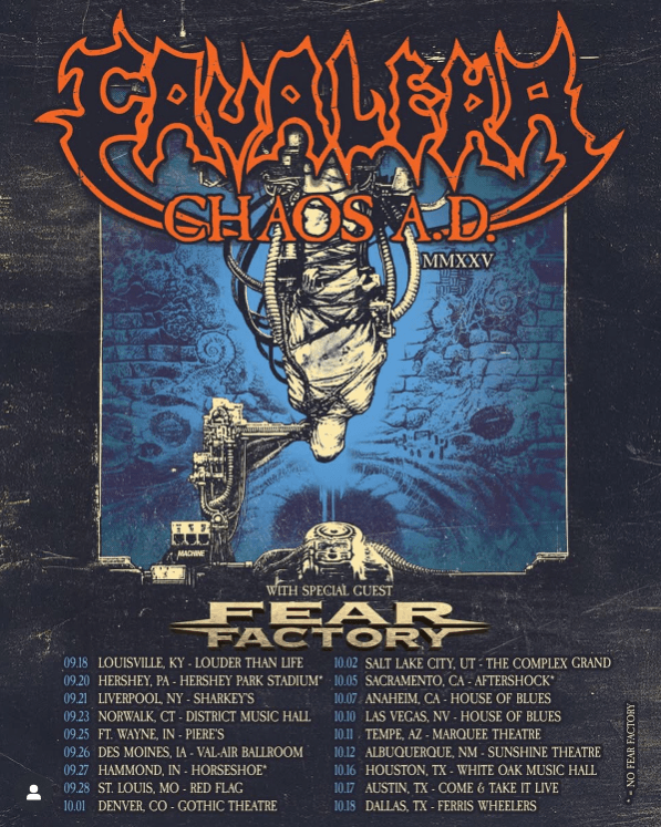 Cavalera anuncia turnê nos EUA com repertório centrado no disco “Chaos A.D.”