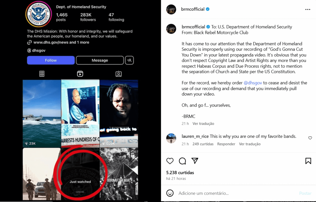 Black Rebel Motorcycle Club contesta uso de sua música pelo governo dos EUA