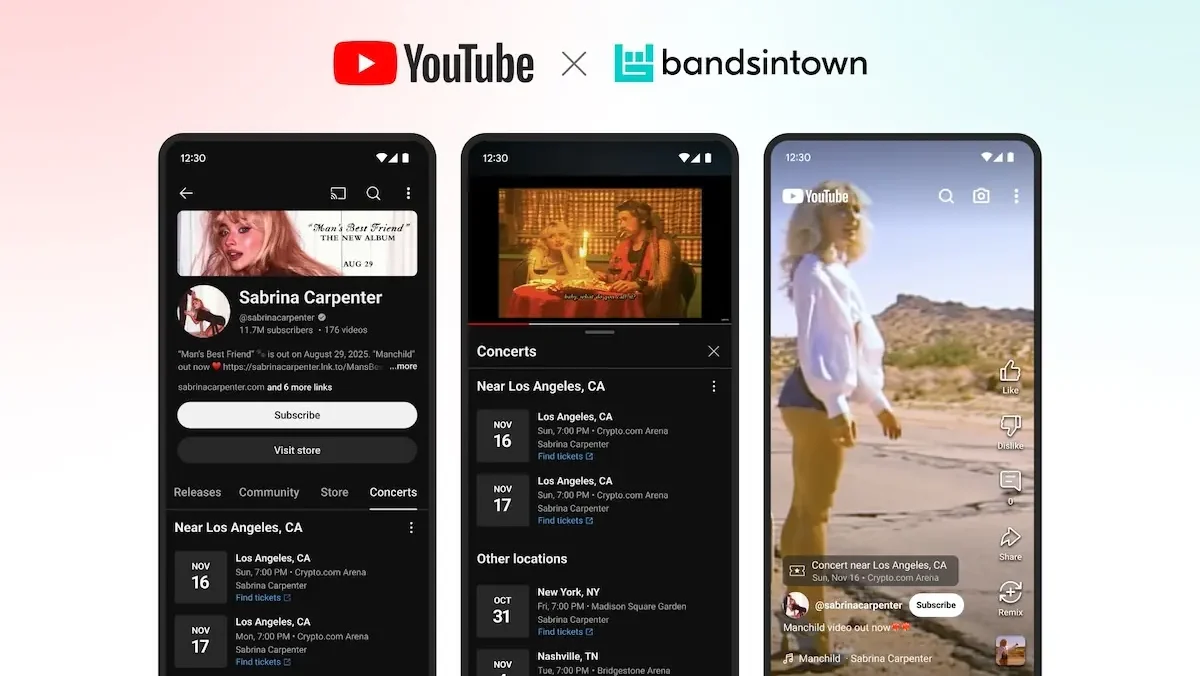 Bandsintown se torna fornecedor exclusivo de shows no YouTube e YouTube Music