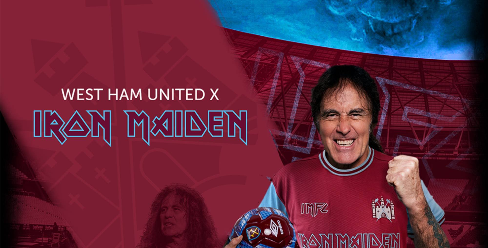 Iron Maiden e West Ham revelam camisa de 50 anos