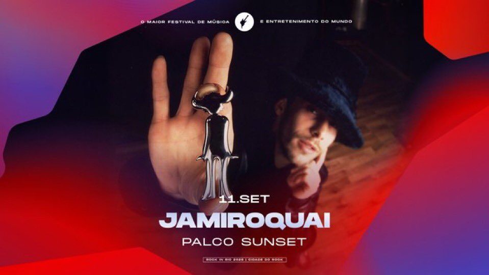 Jamiroquai é confirmado no Rock in Rio 2026; Maroon 5 e Demi Lovato também entram no lineup