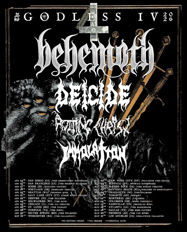 Behemoth anuncia turnê na América do Norte com Deicide, Rotting Christ e Immolation