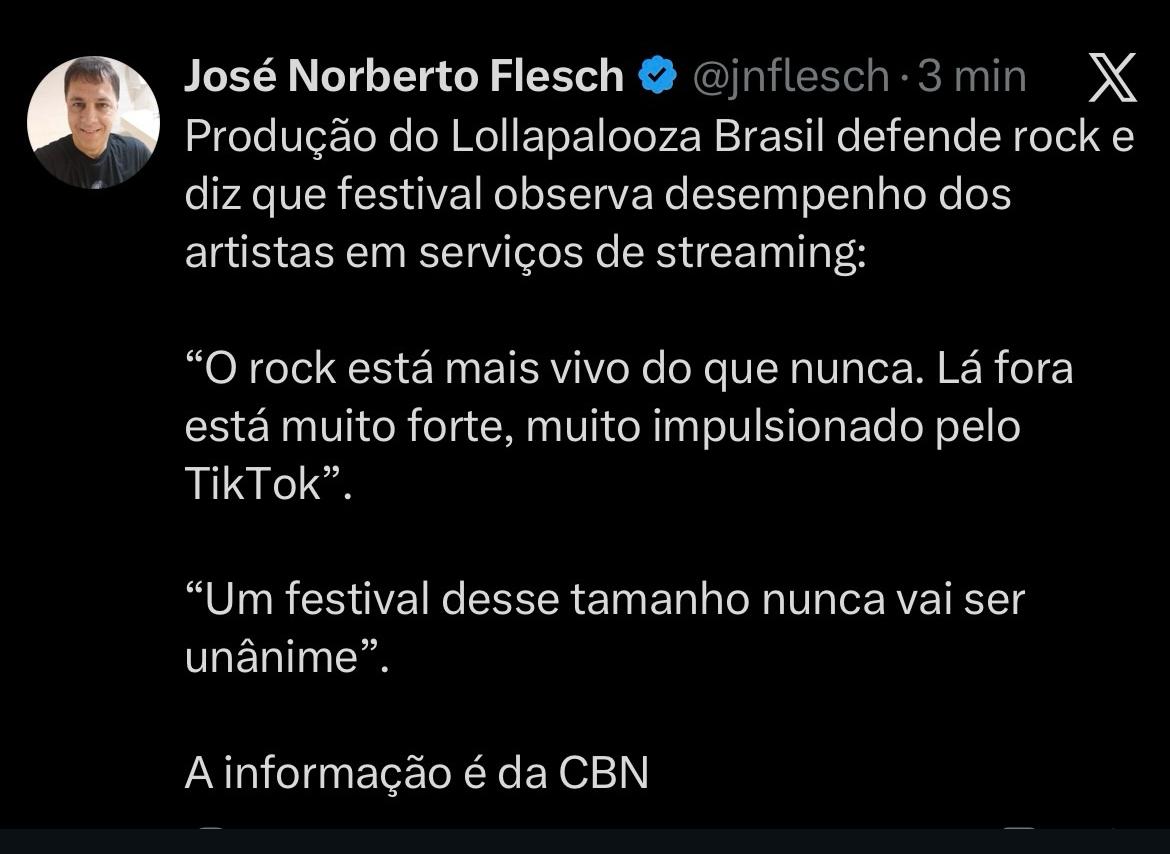 Segundo José Norberto Flesch, “o rock está mais vivo do que nunca”