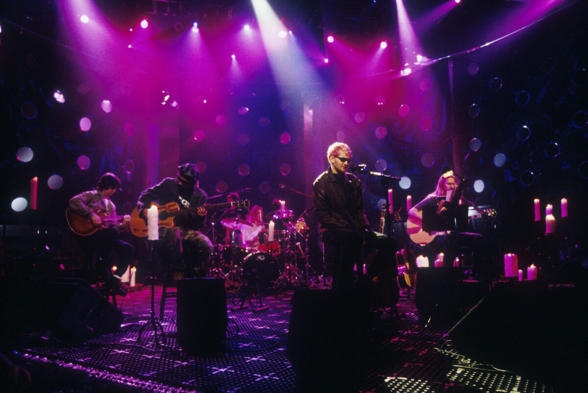 Alice In Chains performing on MTV Unplugged em 1996;  Créditos: Frank Micelotta