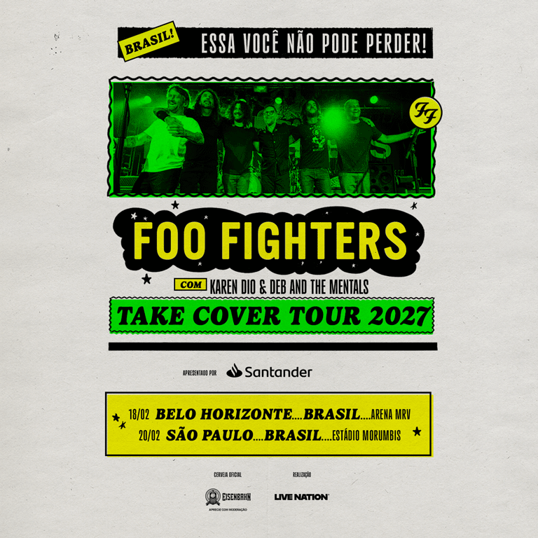 Foo Fighters anuncia dois shows no Brasil em 2027; veja datas, preços e ingressos