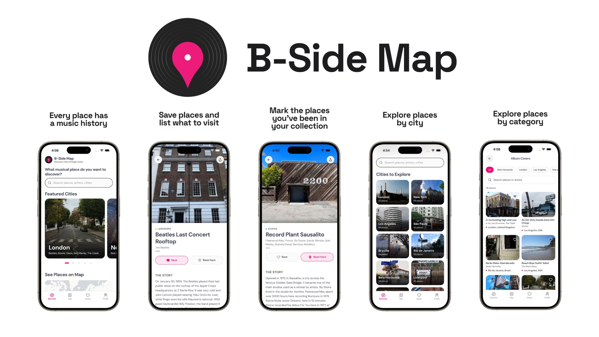 Aplicativo B-Side Map mapeia pontos importantes da história da música