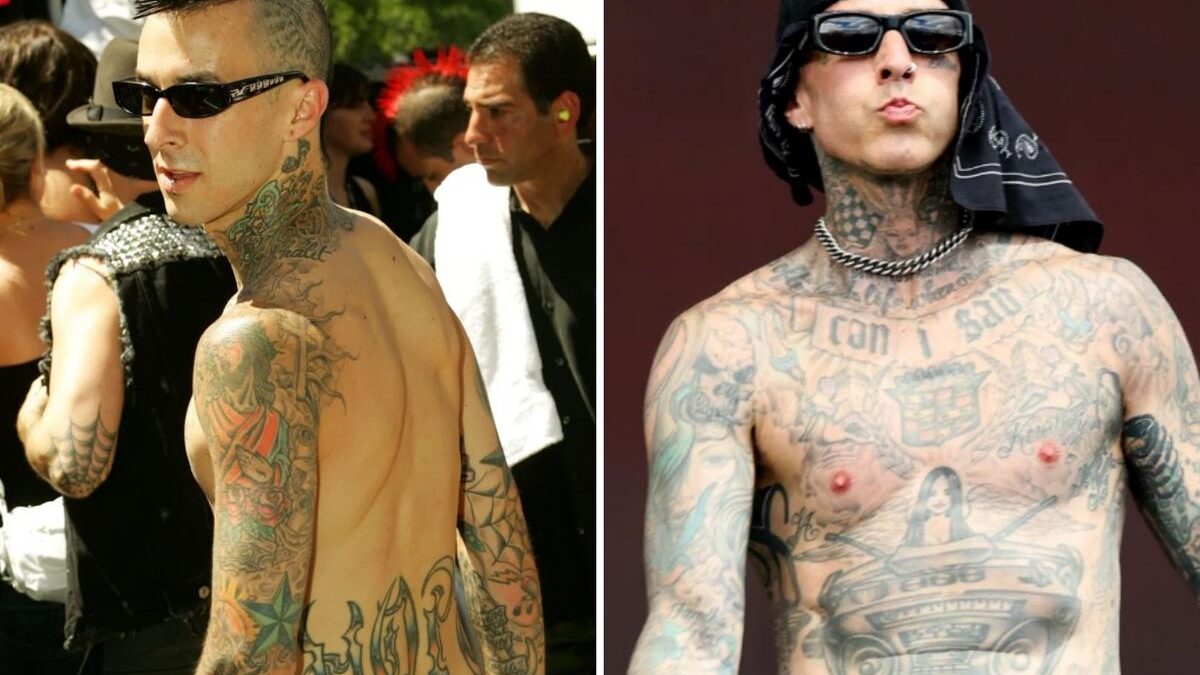 A transformação das tatuagens de Travis Barker ao longo dos anos