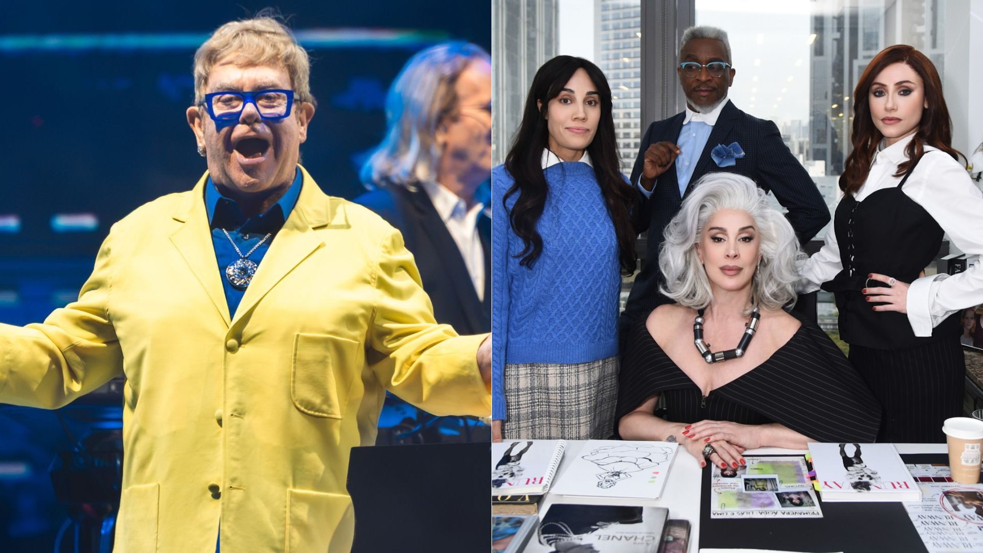 Elton John encontra elenco brasileiro de musical de “O diabo veste Prada”