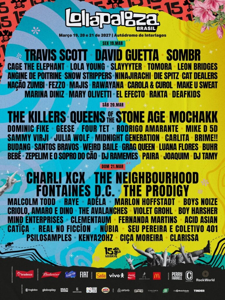 Confira o line up do Lollapalooza 2027 por dia
