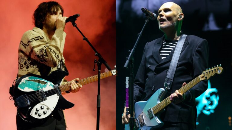 Kevin Parker, do Tame Impala, e Billy Corgan, do Smashing Pumpkins, se apresentam ao vivo