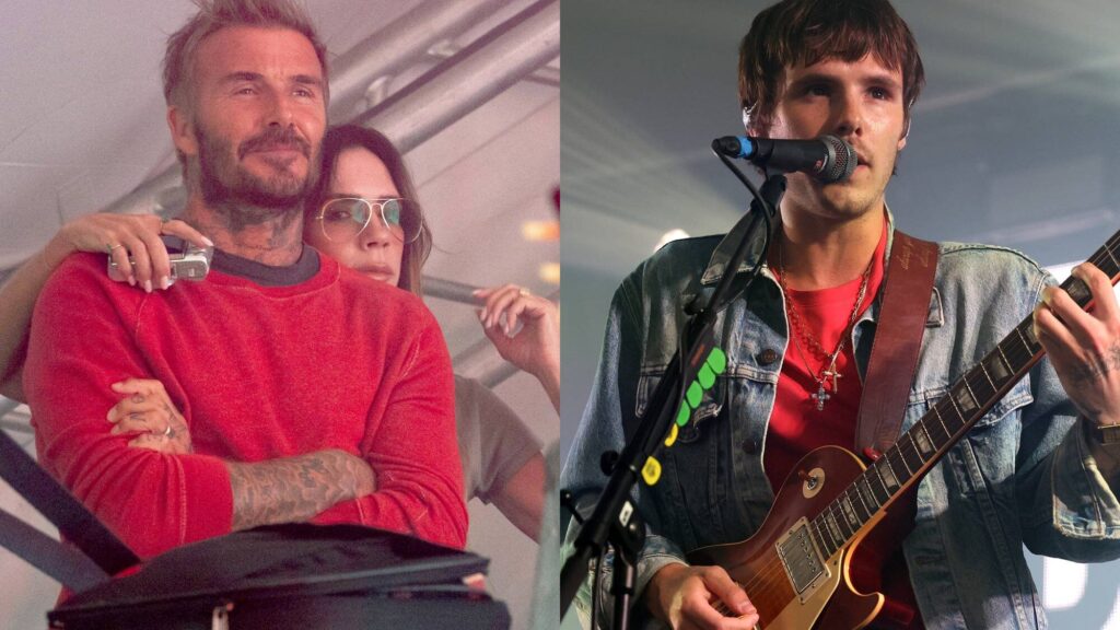 Cruz Beckham. David and Victoria Beckham and at Reading Festival 2026. Jeff Moore/Simone Joyner/Getty Images