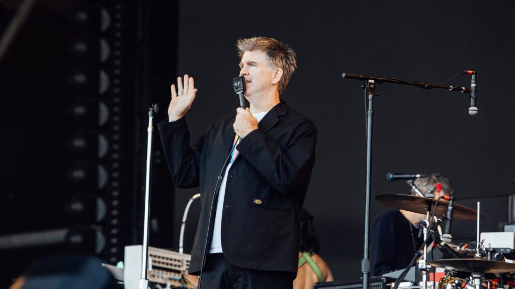 LCD Soundsystem. James Murphy of live at Glastonbury 2024, by Andy Ford
